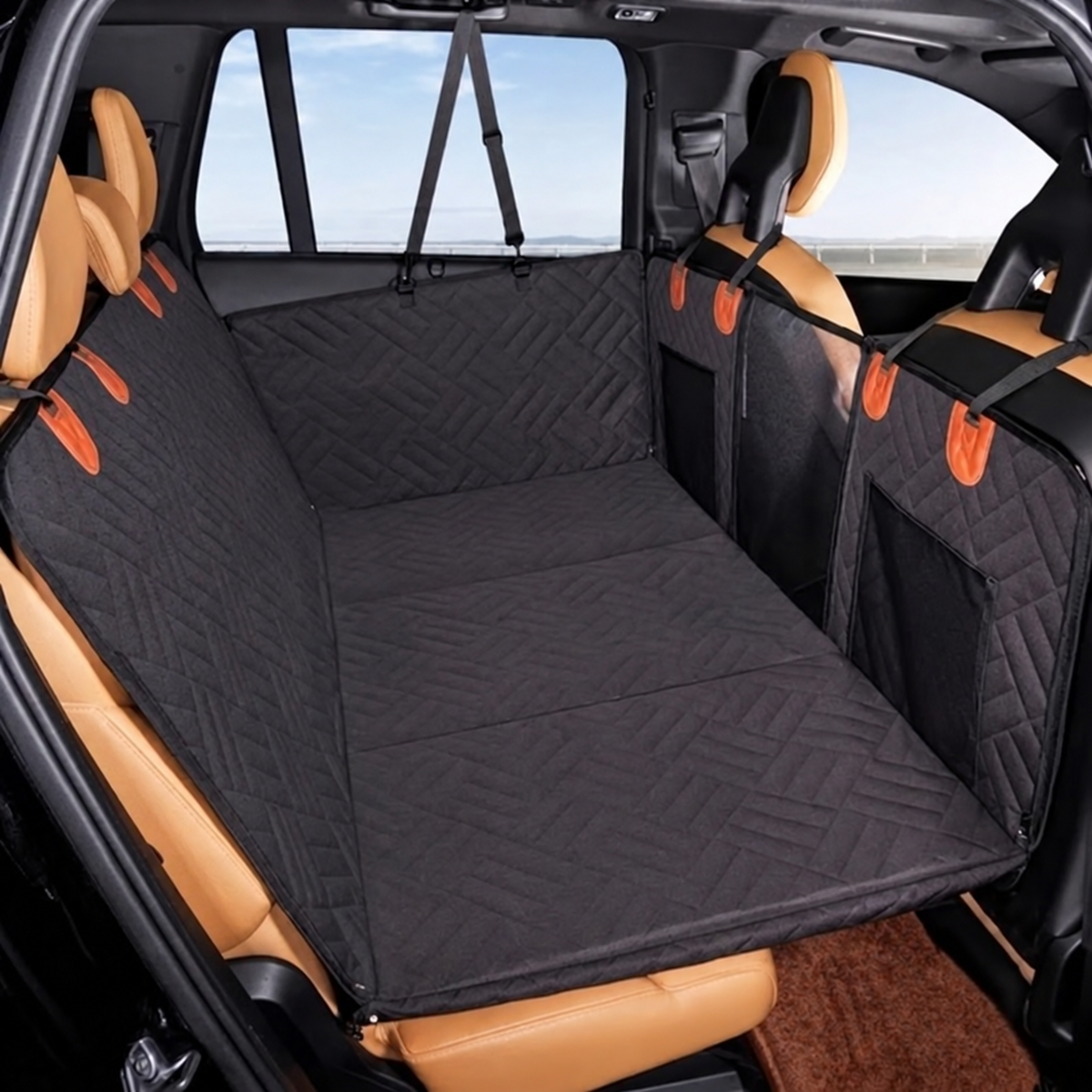 Hard Bottom Dog Car Seat Cover - Solid Footing for Senior Dogs
